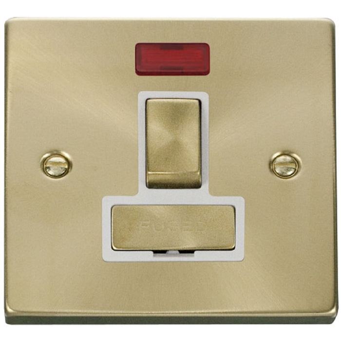 Click Deco Satin Brass 13A Switched Spur with Neon VPSB752WH Available from RS Electrical Supplies