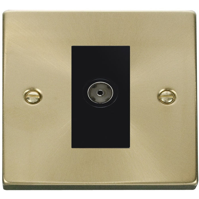 Click Deco Satin Brass TV Socket VPSB065MBK Available from RS Electrical Supplies