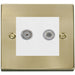 Click Deco Satin Brass TV and Satellite Socket VPSB157MWH Available from RS Electrical Supplies