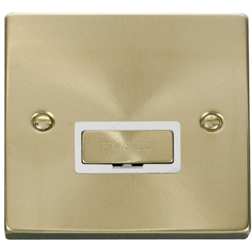 Click Deco Satin Brass 13A Unswitched Spur VPSB750WH Available from RS Electrical Supplies