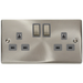 Click Deco Satin Chrome 13A Double Socket VPSC536GY Available from RS Electrical Supplies