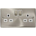 Click Deco Satin Chrome 13A Double Socket VPSC536WH Available from RS Electrical Supplies