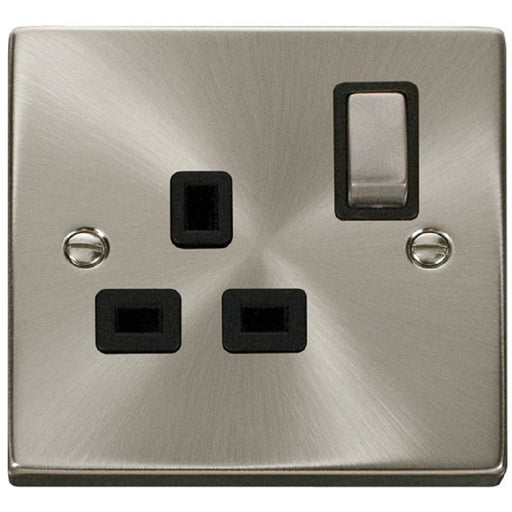 Click Deco Satin Chrome 13A Single Socket VPSC535BK Available from RS Electrical Supplies