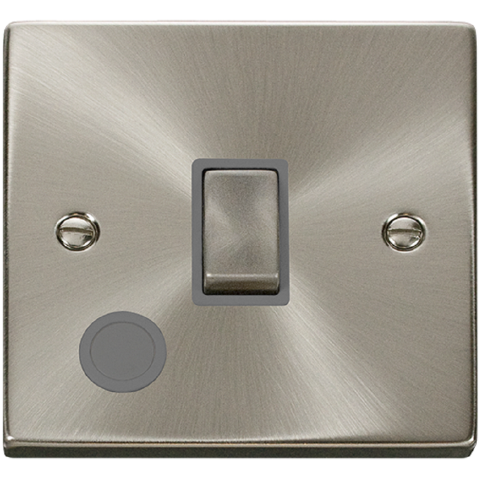 Click Deco Satin Chrome 20A Double Pole Switch with Flex VPSC522GY Available from RS Electrical Supplies