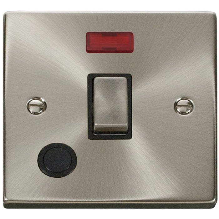 Click Deco Satin Chrome 20A Double Pole Switch with Neon and Flex VPSC523BK Available from RS Electrical Supplies