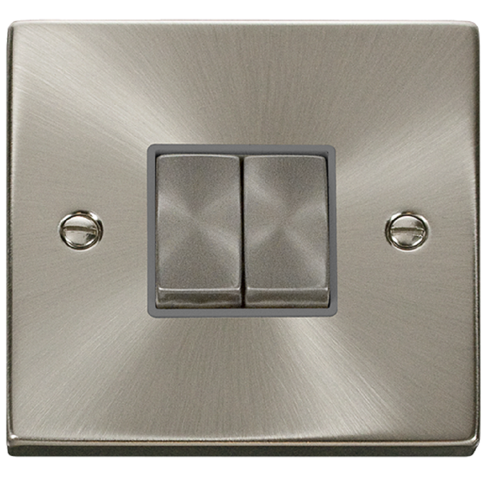 Click Deco Satin Chrome 2W & Intermediate Switch VPSC4125GY Available from RS Electrical Supplies