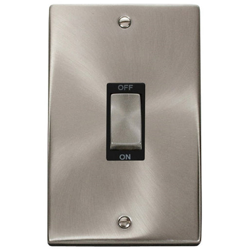 Click Deco Satin Chrome 45A Cooker Switch VPSC502BK Available from RS Electrical Supplies