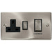 Click Deco Satin Chrome 45A Cooker Switch with 13A Socket VPSC504BK Available from RS Electrical Supplies