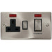 Click Deco Satin Chrome 45A Cooker Switch with 13A Socket VPSC505BK Available from RS Electrical Supplies