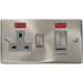 Click Deco Satin Chrome 45A Cooker Switch with 13A Socket VPSC505GY Available from RS Electrical Supplies