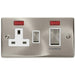 Click Deco Satin Chrome 45A Cooker Switch with 13A Socket VPSC505WH Available from RS Electrical Supplies