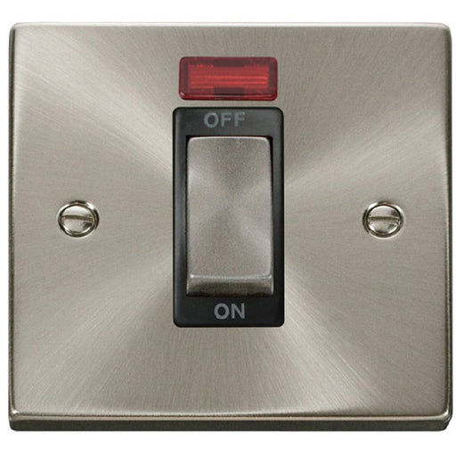 Click Deco Satin Chrome 45A Cooker Switch with Neon VPSC501BK Available from RS Electrical Supplies