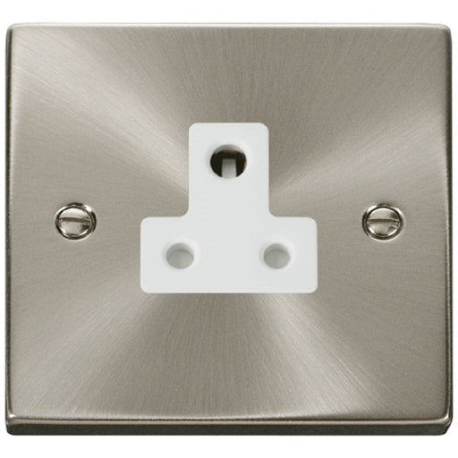 Click Deco Satin Chrome 5A Unswitched Socket VPSC038WH Available from RS Electrical Supplies