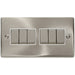 Click Deco Satin Chrome 6G Light Switch VPSC416WH Available from RS Electrical Supplies