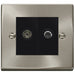 Click Deco Satin Chrome Isolated Coax & Satellite Socket VPSC157MBK Available from RS Electrical Supplies