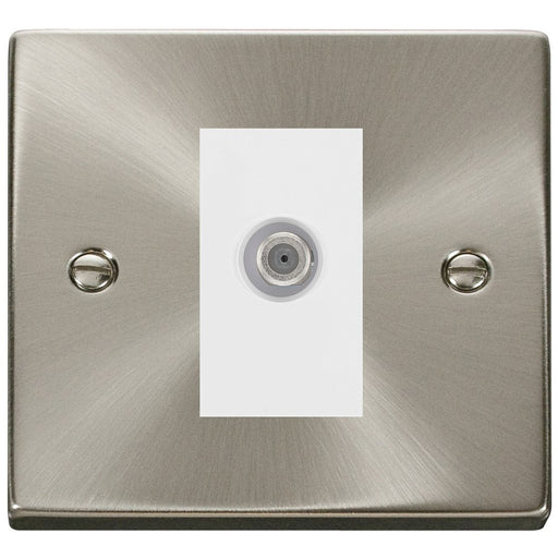 Click Deco Satin Chrome Satellite Socket VPSC156MWH Available from RS Electrical Supplies