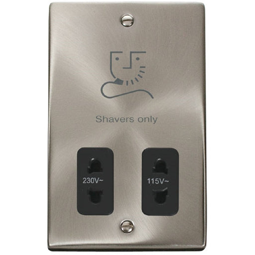 Click Deco Satin Chrome Shaver Socket VPSC100BK Available from RS Electrical Supplies