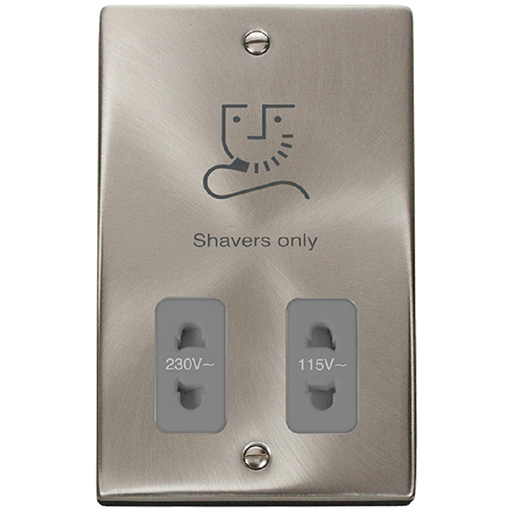 Click Deco Satin Chrome Shaver Socket VPSC100GY Available from RS Electrical Supplies