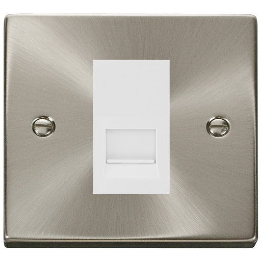 Click Deco Satin Chrome Single RJ11 Socket VPSC115MWH Available from RS Electrical Supplies