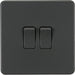 Knightsbridge Screwless Anthracite 2G Intermediate Light Switch SF1202AT Available from RS Electrical Supplies