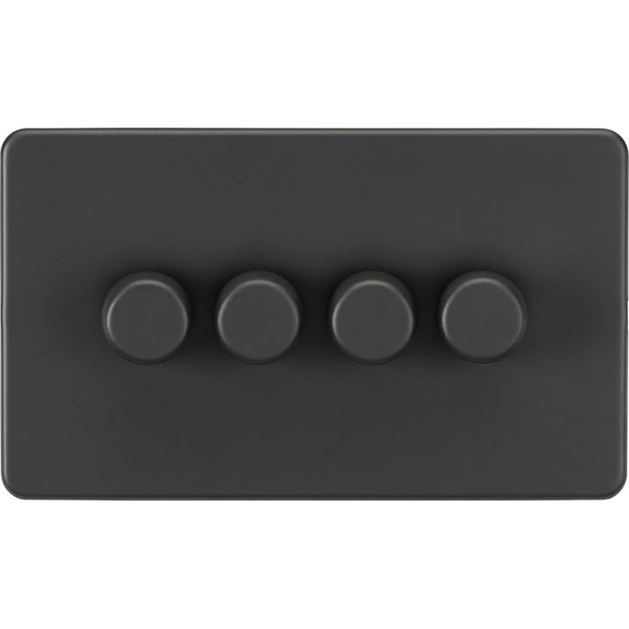 Knightsbridge Screwless Anthracite 4G Dimmer Switch SF2194AT Available from RS Electrical Supplies