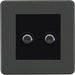 Knightsbridge Screwless Anthracite Double Satellite Socket SF0250MAT Available from RS Electrical Supplies