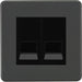 Knightsbridge Screwless Anthracite Double Slave Telephone Socket SF7420MAT Available from RS Electrical Supplies