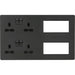 Knightsbridge Screwless Anthracite Double Socket Combination Plate SFR298AT Available from RS Electrical Supplies