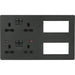 Knightsbridge Screwless Anthracite Double Socket Combination Plate SFR998AT Available from RS Electrical Supplies