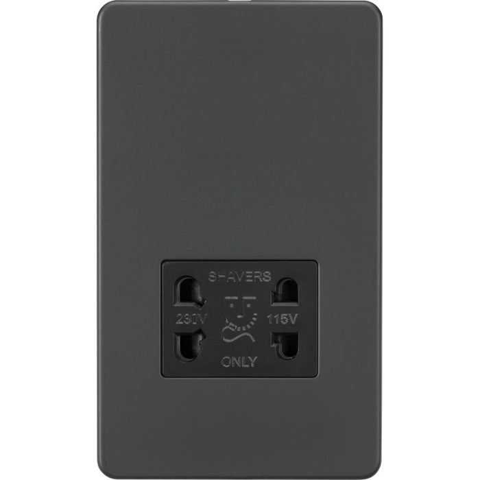 Knightsbridge Screwless Anthracite Shaver Socket SF8900AT Available from RS Electrical Supplies