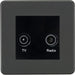 Knightsbridge Screwless Anthracite TV and DAB Socket SF0160MAT Available from RS Electrical Supplies