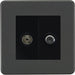 Knightsbridge Screwless Anthracite TV and Satellite Socket SF0140MAT Available from RS Electrical Supplies