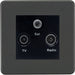 Knightsbridge Screwless Anthracite Triplex TV Socket SF0300MAT Available from RS Electrical Supplies