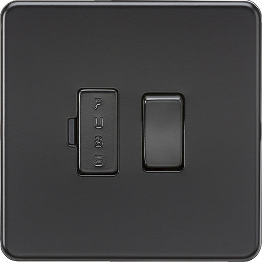 Knightsbridge Screwless Matt Black 13A Switched Spur SF6300MBB Available from RS Electrical 