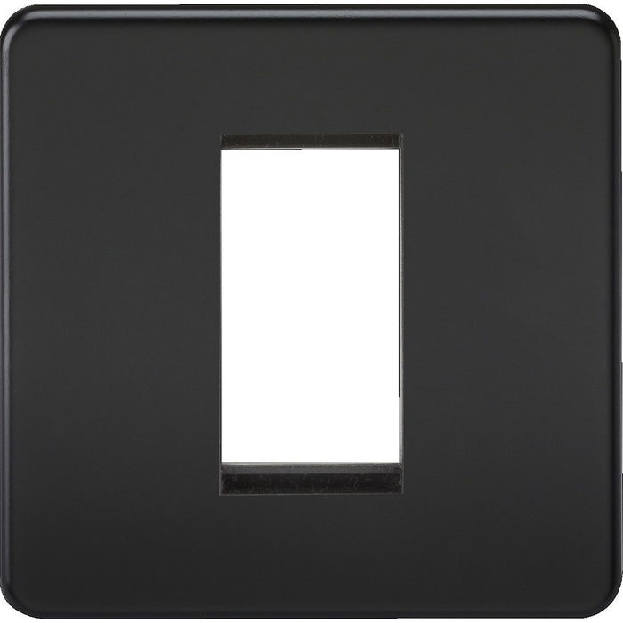 Knightsbridge Screwless Matt Black 1G Euro Plate SF1GMB Available from RS Electrical 