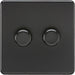 Knightsbridge Screwless Matt Black 2G Dimmer Switch SF2192MBB Available from RS Electrical 