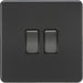 Knightsbridge Screwless Matt Black 2G Light Switch SF3000MBB Available from RS Electrical 