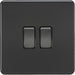 Knightsbridge Screwless Matt Black 2W & Intermediate Light Switch SF2012MBB Available from RS Electrical 