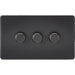 Knightsbridge Screwless Matt Black 3G Dimmer Switch SF2193MBB Available from RS Electrical 