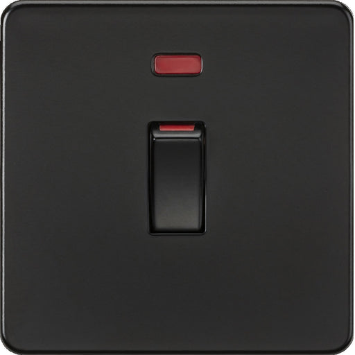 Knightsbridge Screwless Matt Black 45A Cooker Switch with Neon SF81MNMB Available from RS Electrical 