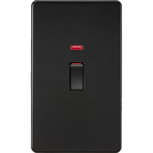 Knightsbridge Screwless Matt Black 45A Cooker Switch with Neon SF82MNMBB Available from RS Electrical 