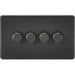 Knightsbridge Screwless Matt Black 4G Dimmer Switch SF2194MBB Available from RS Electrical 