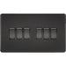 Knightsbridge Screwless Matt Black 6G Light Switch SF4200MBB Available from RS Electrical 