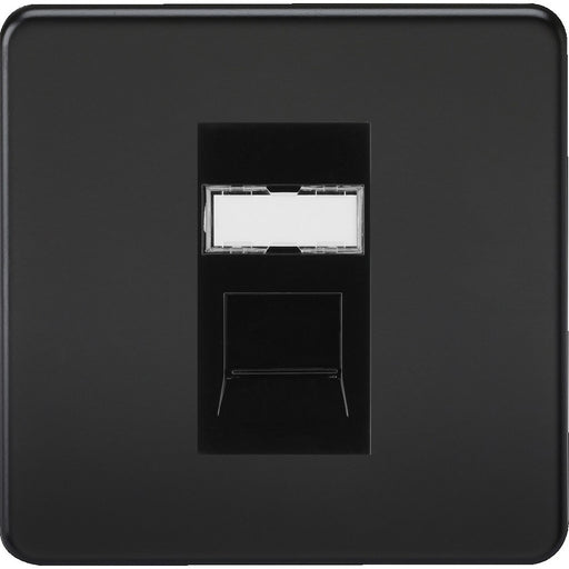 Knightsbridge Screwless Matt Black Cat5 Data Socket SFRJ45MMBB Available from RS Electrical 