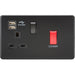 Knightsbridge Screwless Matt Black Cooker Switch with 13A USB Socket SFR8333UMBB Available from RS Electrical 