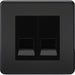 Knightsbridge Screwless Matt Black Double Master Telephone Socket SF7320MMBB Available from RS Electrical 