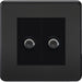 Knightsbridge Screwless Matt Black Double Satellite Socket SF0250MMBB Available from RS Electrical 