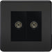 Knightsbridge Screwless Matt Black Double TV Socket SF0200MMBB Available from RS Electrical 