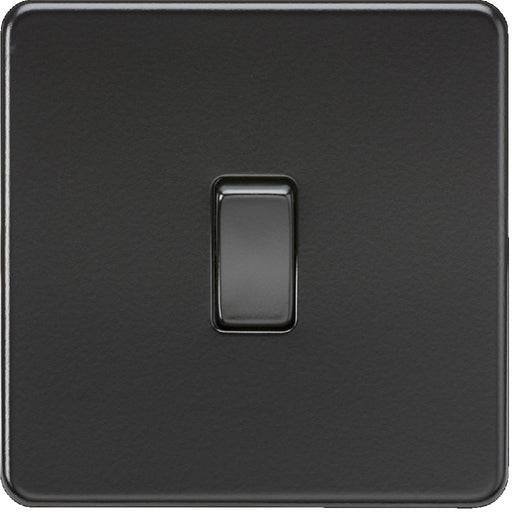 Knightsbridge Screwless Matt Black Intermediate Light Switch SF1200MBB Available from RS Electrical 