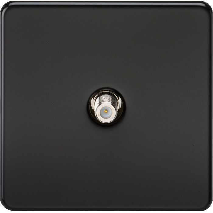 Knightsbridge Screwless Matt Black Non-Isolated Satellite Socket SF0150MB Available from RS Electrical 